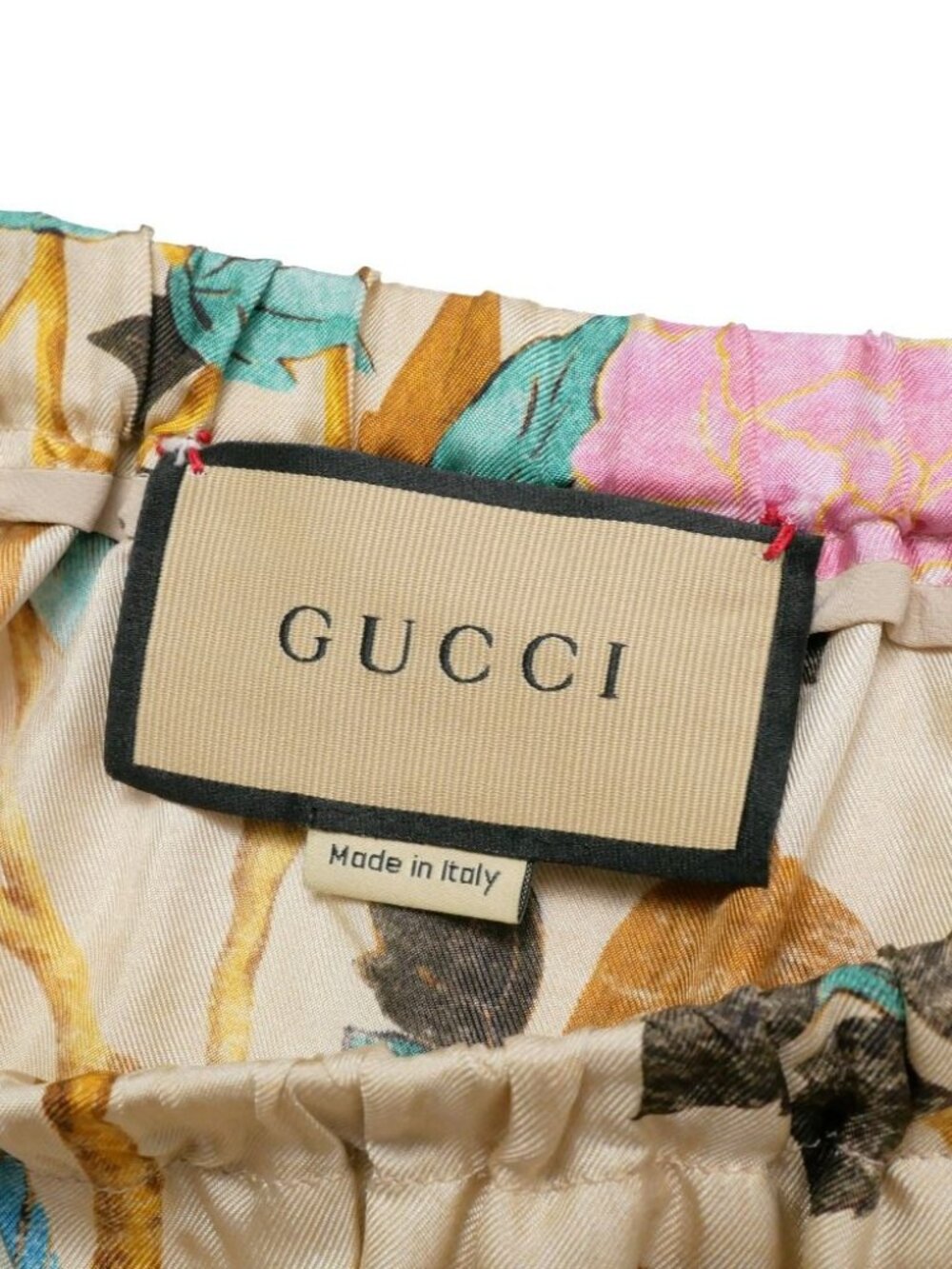 Gucci Wide Pants 42 Silk Satin All Over Pattern Cropped - Picture 4 of 6